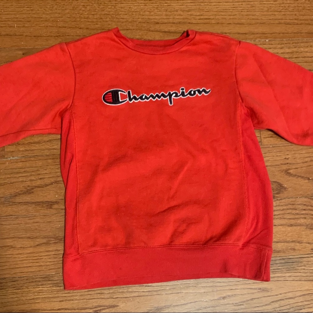 Red champion crewneck